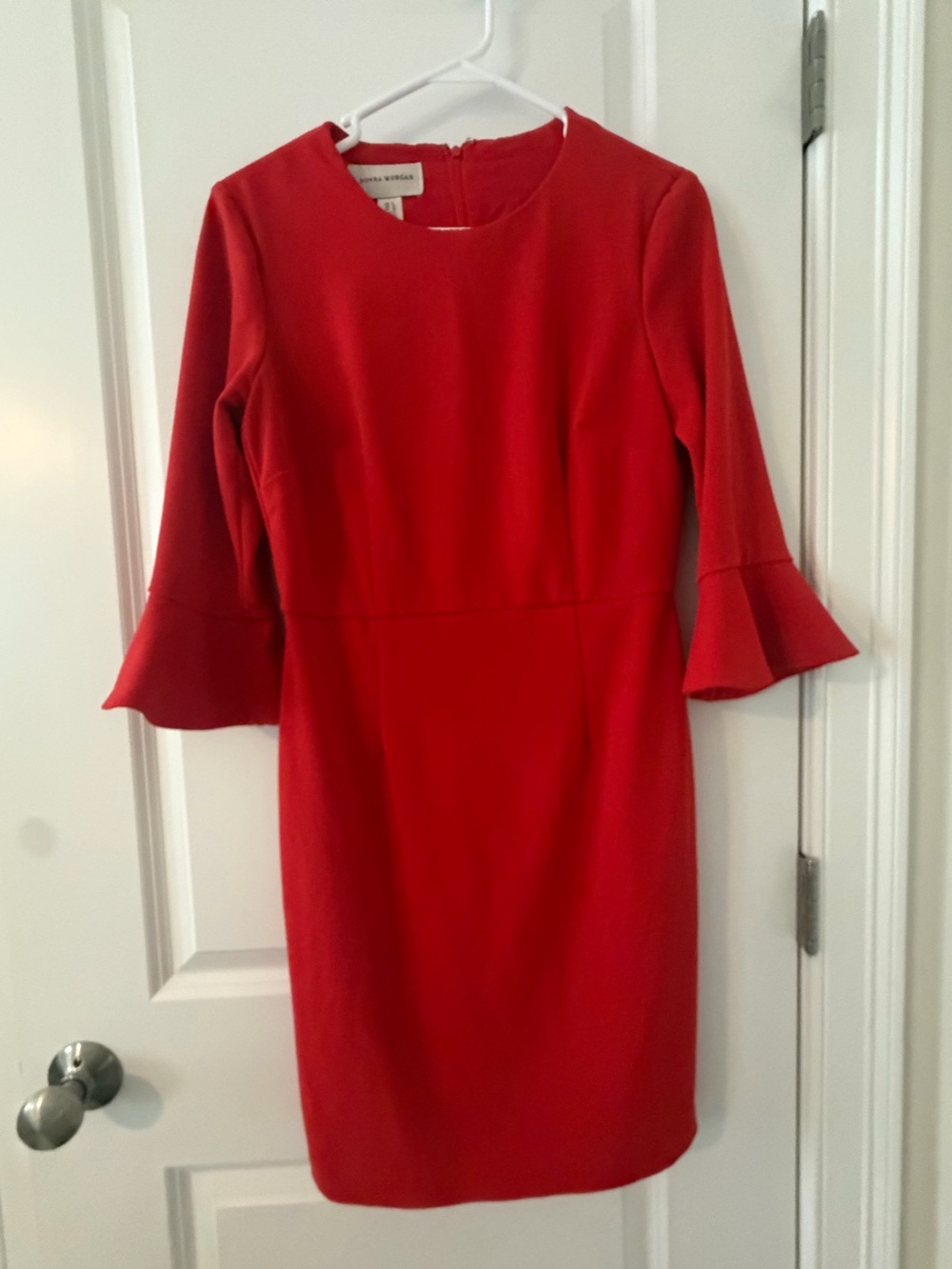Donna Morgan Red Bell-Sleeve Sheath Dress